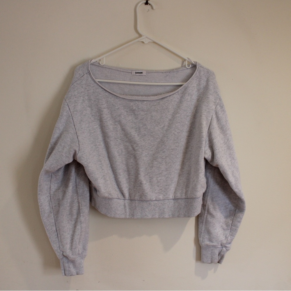 Garage Gray Cropped Sweatshirt